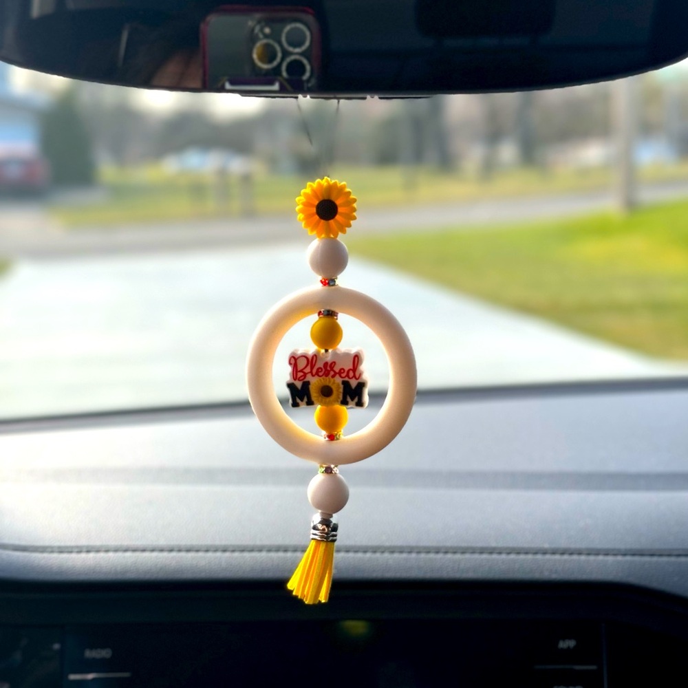 Blessed Mom Silicone Car Charm